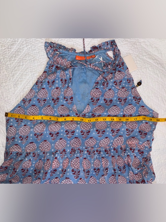 NEW Oliphant Sleeveless Tiered Short Dress, Kerala blue/pink Sz: Medium - Picture 8 of 8